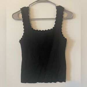 Aqua Scalloped Edge Tank Top